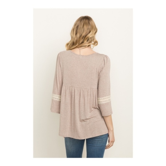 MYSTREE 3/4 BELLE SLV LACE BIB TOP - Picture 6 of 8